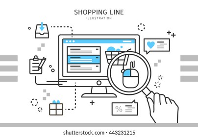 Line shopping illustration