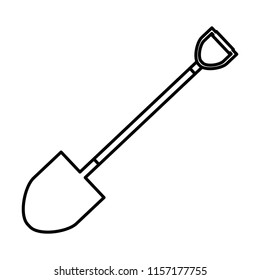 Shovel Digging Construction Flat Vector Icon Stock Vector (Royalty Free ...