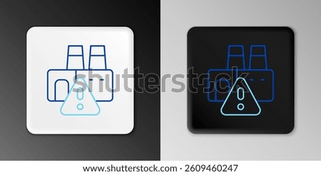Line Shutdown of factory icon isolated on grey background. Industrial building. Colorful outline concept. Vector