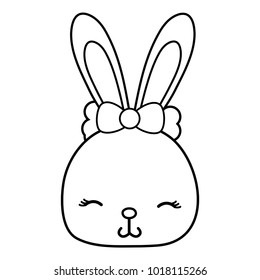 line shy rabbit head female wild animal