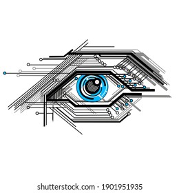 Line of sight Technology vector picture