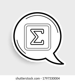 Icono de símbolo Sigma de línea aislado en fondo gris. Concepto de esquema colorido. Vector