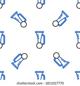 Line Signal horn on vehicle icon isolated seamless pattern on white background. Colorful outline concept. Vector