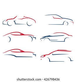 Line  Silhouette Car Illustration Bundle