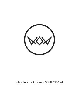 Line Silhouette crown logo, icon, symbol, ilustration design template