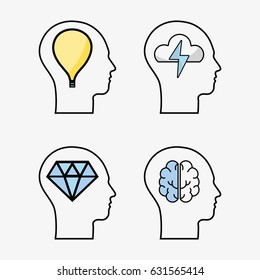 line silhouette head concept mental health
