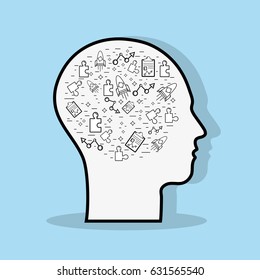line silhouette head concept mental health