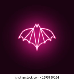 Line silhouettes halloween of bat neon icon. Elements of Halloween set. Simple icon for websites, web design, mobile app, info graphics