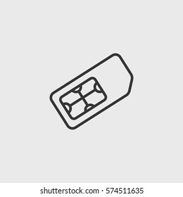 Line sim card  icon illustration isolated vector sign symbol
