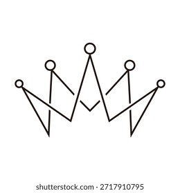 Diseño de corona simple de línea. signo y símbolo del reino.