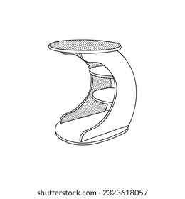 line simple furniture design of Coffee Table, element graphic illustration template