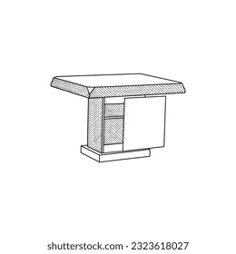 line simple furniture design of Dining Table, element graphic illustration template