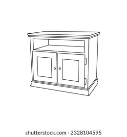 line simple furniture design of TV Tribune, element graphic illustration template