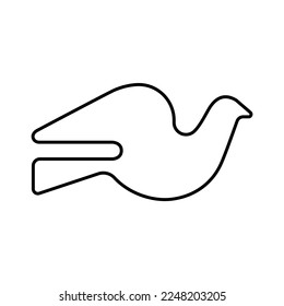 Line simple geometric shape pigeon icon vector illustration