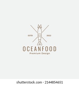 Line Simple Shrimp Logo,design Vector Graphic Icon Symbol Illustration