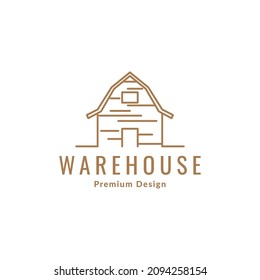 line simple wood warehouse logo icon vector graphic design illustration idea