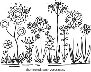 Line sketch bundle silhouette vector
