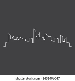 Line sketch cityscape design. City landscape template. Thin line City landscape