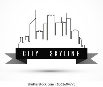 Line sketch cityscape design. Vector illustration.