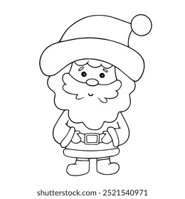 Linie Skizze, Färbung niedlichen Weihnachtsmann, Weihnachtsmann. Vektorgrafiken.
