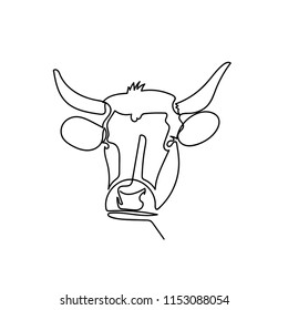 line sketch of cow