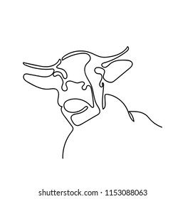 line sketch of cow
