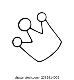 Line sketch, crown coloring. Vector graphics.