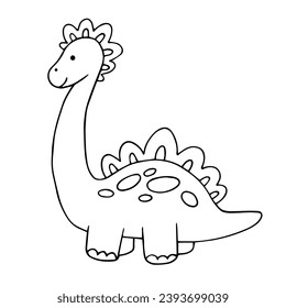Line sketch, doodle of dinosaur tomorrow. Vector graphics.