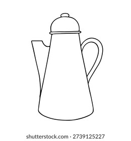 Line sketch, doodle teapot. Vector graphics.
