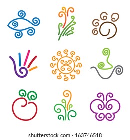 Line sketch drawing colorful diversity logo template