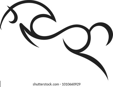 Line sketch of the horse.