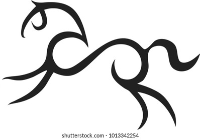 Line sketch of the horse.