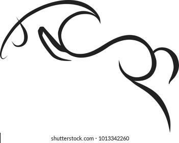 Line sketch of the horse.