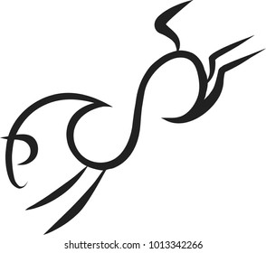 Line sketch of the horse.