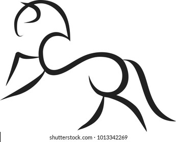 Line sketch of the horse.