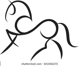 Line sketch of the horse.