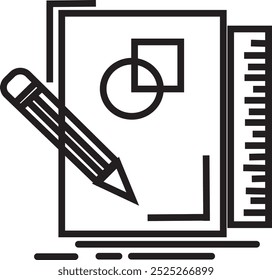 Linha Esboço ilustração de equipamento de aprendizagem