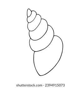 Esbozo de líneas, garabato de conchas. Elemento vector decorativo.