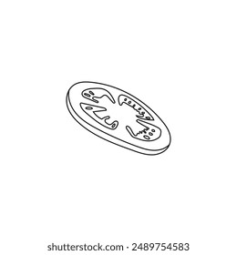 Line sketch tomato stroke pencil with blank background