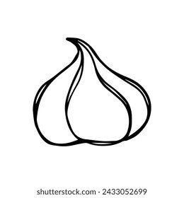 Dibujo de línea, garabato de pastel de merengue. Gráficos vectoriales.