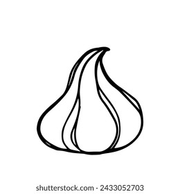 Line sketch,doodle of meringue cake.Vector graphics.