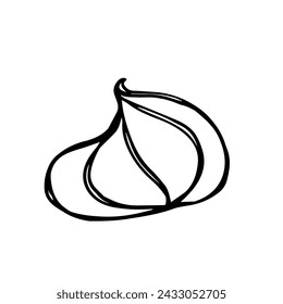 Linien-Skizze, Doodle von meringue cake.Vector Grafiken.