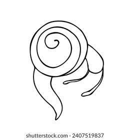 Line sketch,doodle snail. Vector graphics.