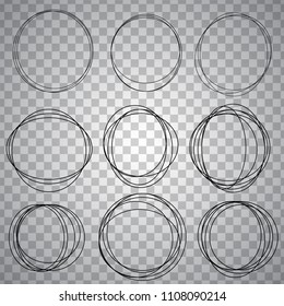 line sketched circles set