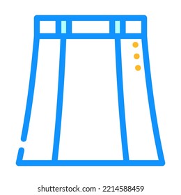 a line skirt color icon vector. a line skirt sign. isolated symbol illustration