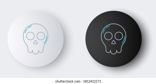 Line Skull icon isolated on grey background. Happy Halloween party. Colorful outline concept. Vector