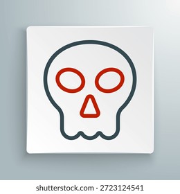 Line Skull icon isolated on white background. Happy Halloween party. Colorful outline concept. Vector