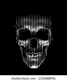 Line skull vector illustration