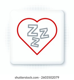 Line Sleepy icon isolated on white background. Sleepy zzz black talk bubble. Colorful outline concept. Vector