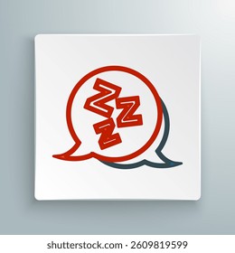 Line Sleepy icon isolated on white background. Sleepy zzz talk bubble. Colorful outline concept. Vector